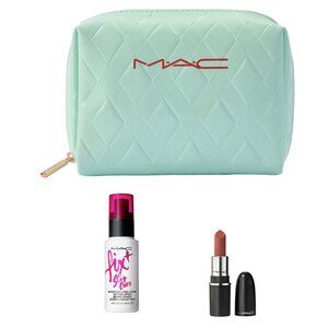 ✨ MAC Beauty Trio | Quilted Pouch + Fix Stayover Setting Spray + Matte Lipstick✨
